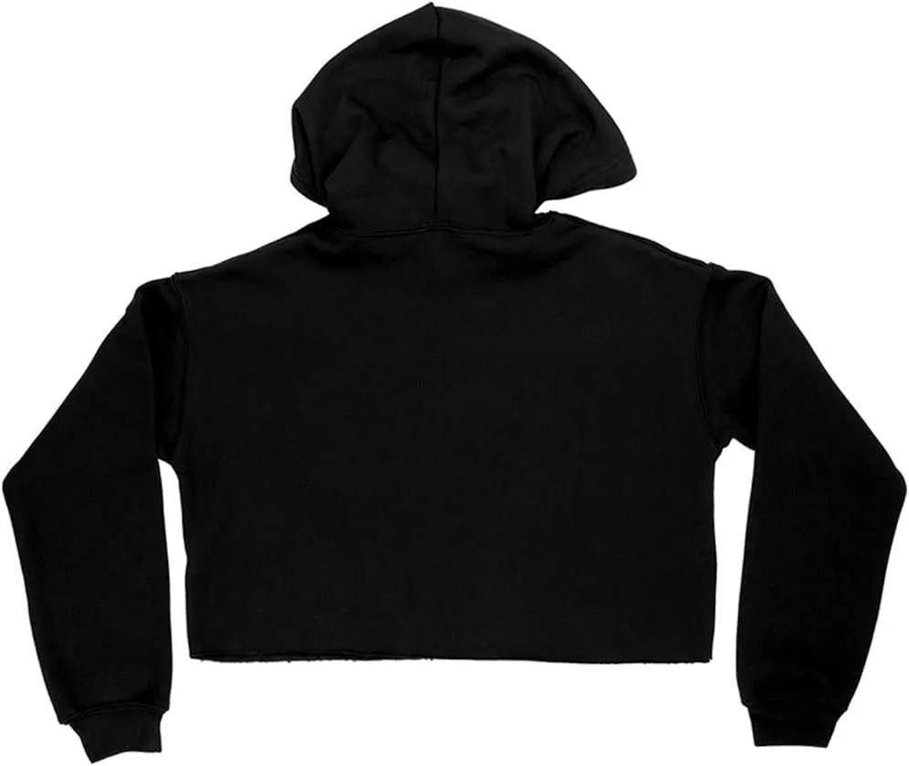 Computer Women's Cropped Fleece Hoodie - Geek Cropped Hoodie for Women - Pattern Hooded Sweatshirt