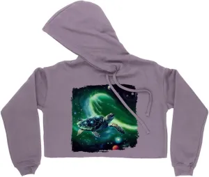 Cosmic Women's Cropped Fleece Hoodie - Galaxy Cropped Hoodie for Women - Art Hooded Sweatshirt