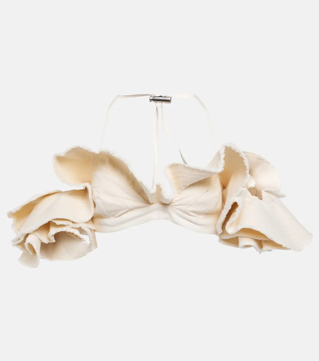 Cotton crop top La Brassière Artichaut JACQUEMUS, white