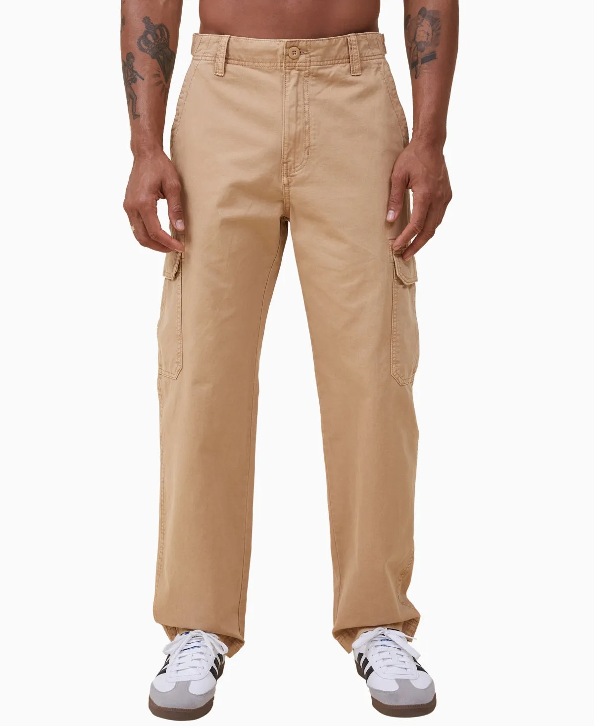 Cotton On Men's Twill Tactical Cargo Pants Vintage Mustard 38