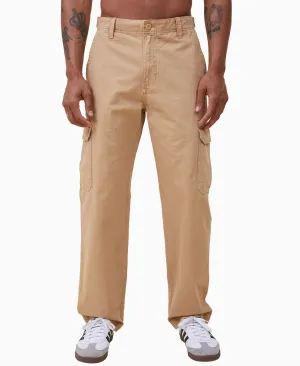 Cotton On Men's Twill Tactical Cargo Pants Vintage Mustard 38