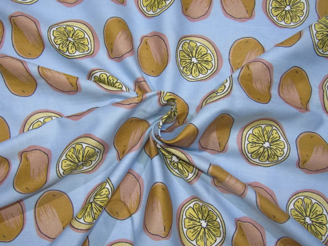 COTTON POPLIN PRINT BLUE 58" WIDE