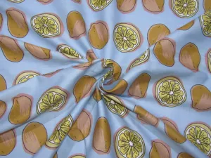 COTTON POPLIN PRINT BLUE 58" WIDE