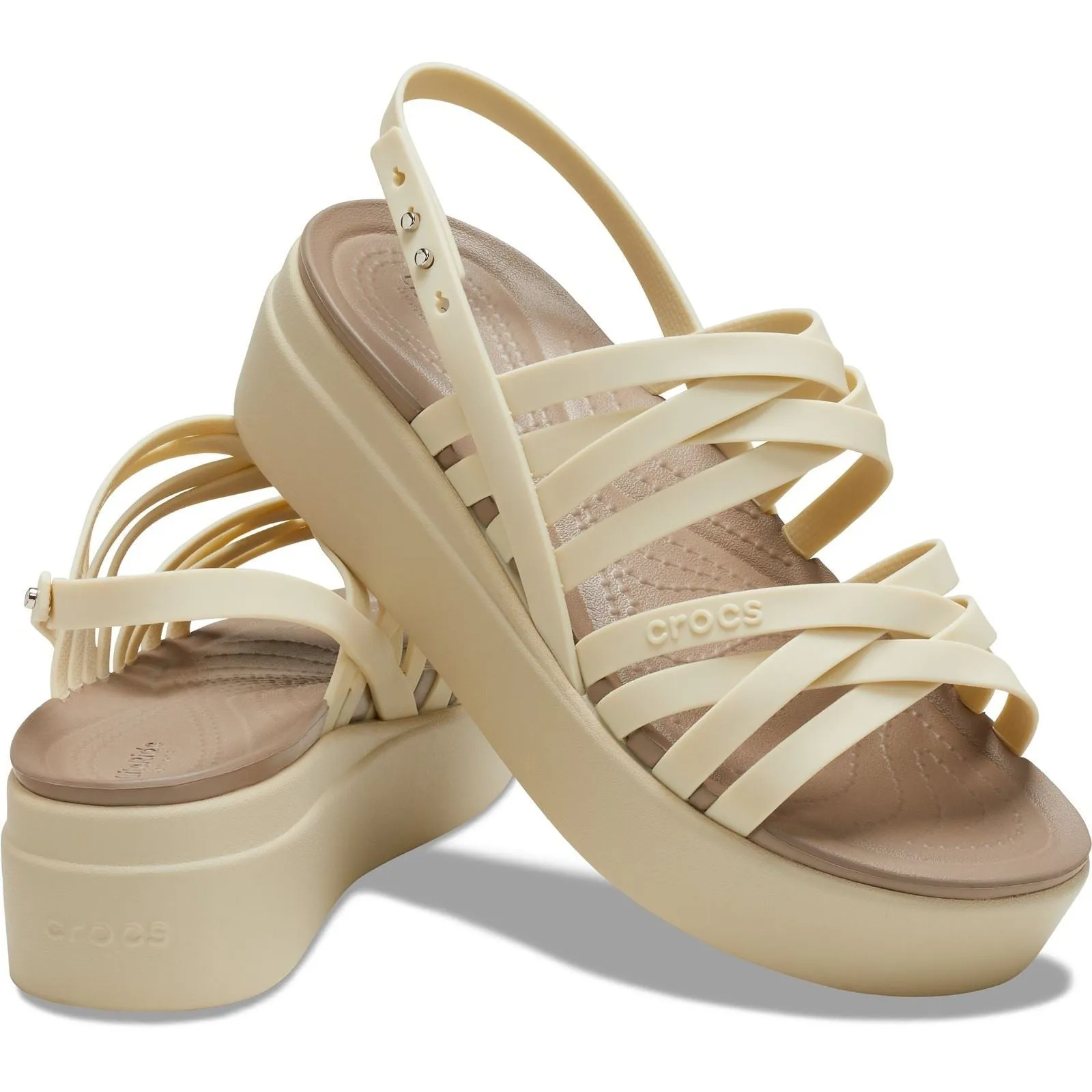 Crocs Women's Brooklyn Low Strappy Wedge Sandals in 2 Colours, Sizes 4 to 9