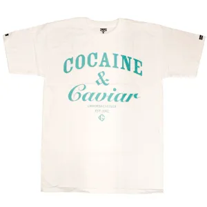 Crooks & Castles Cocaine & Caviar T-shirt White Blue