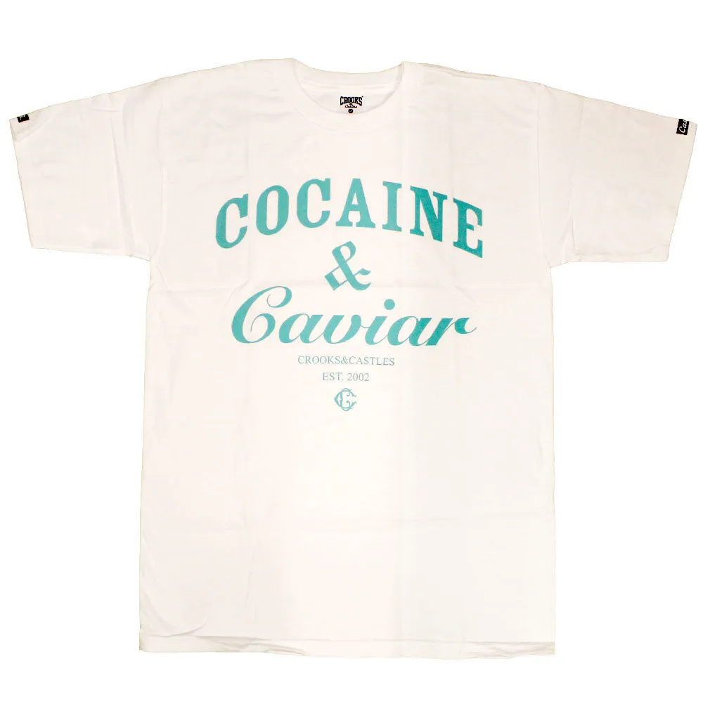 Crooks & Castles Cocaine & Caviar T-shirt White Blue