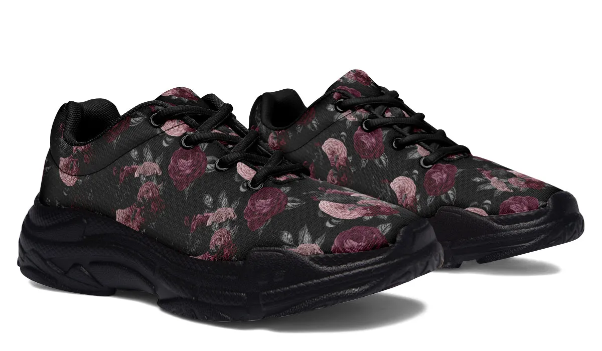 Crows And Roses Chunky Sneakers