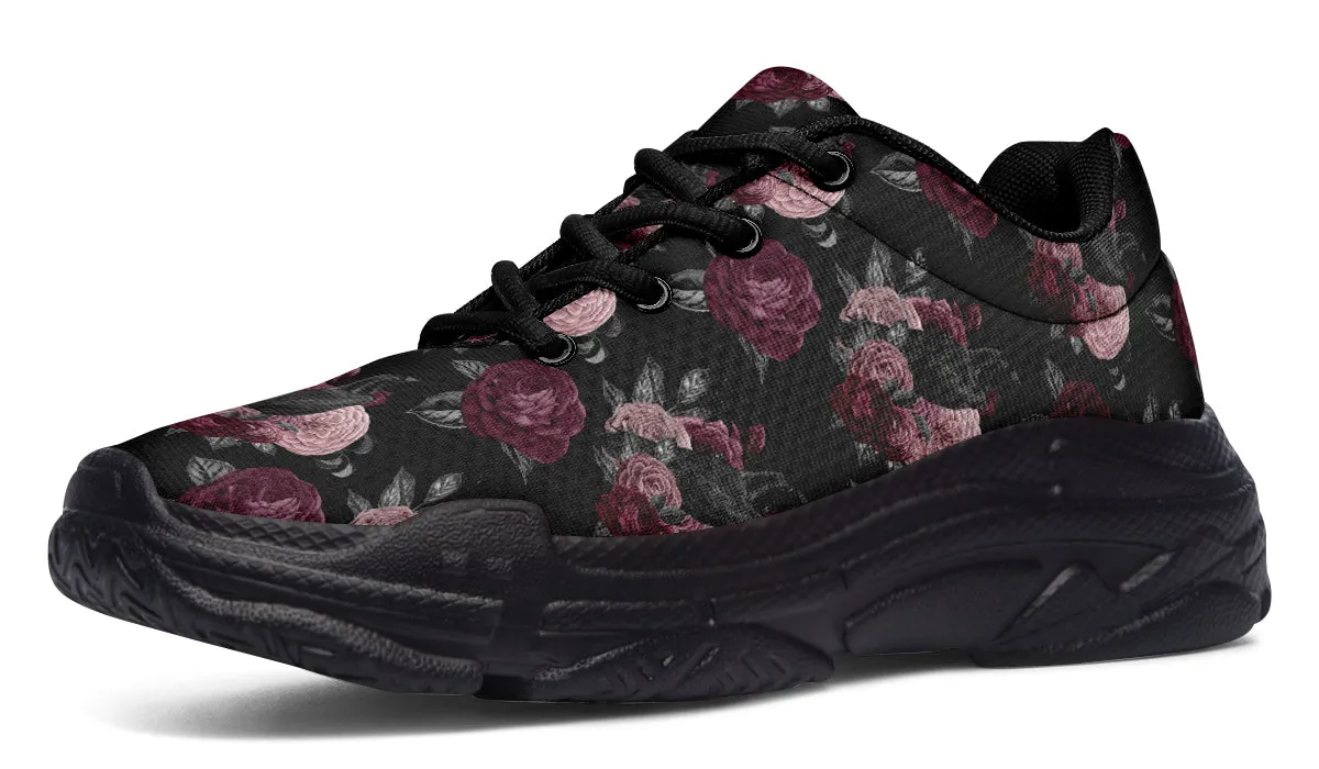 Crows And Roses Chunky Sneakers
