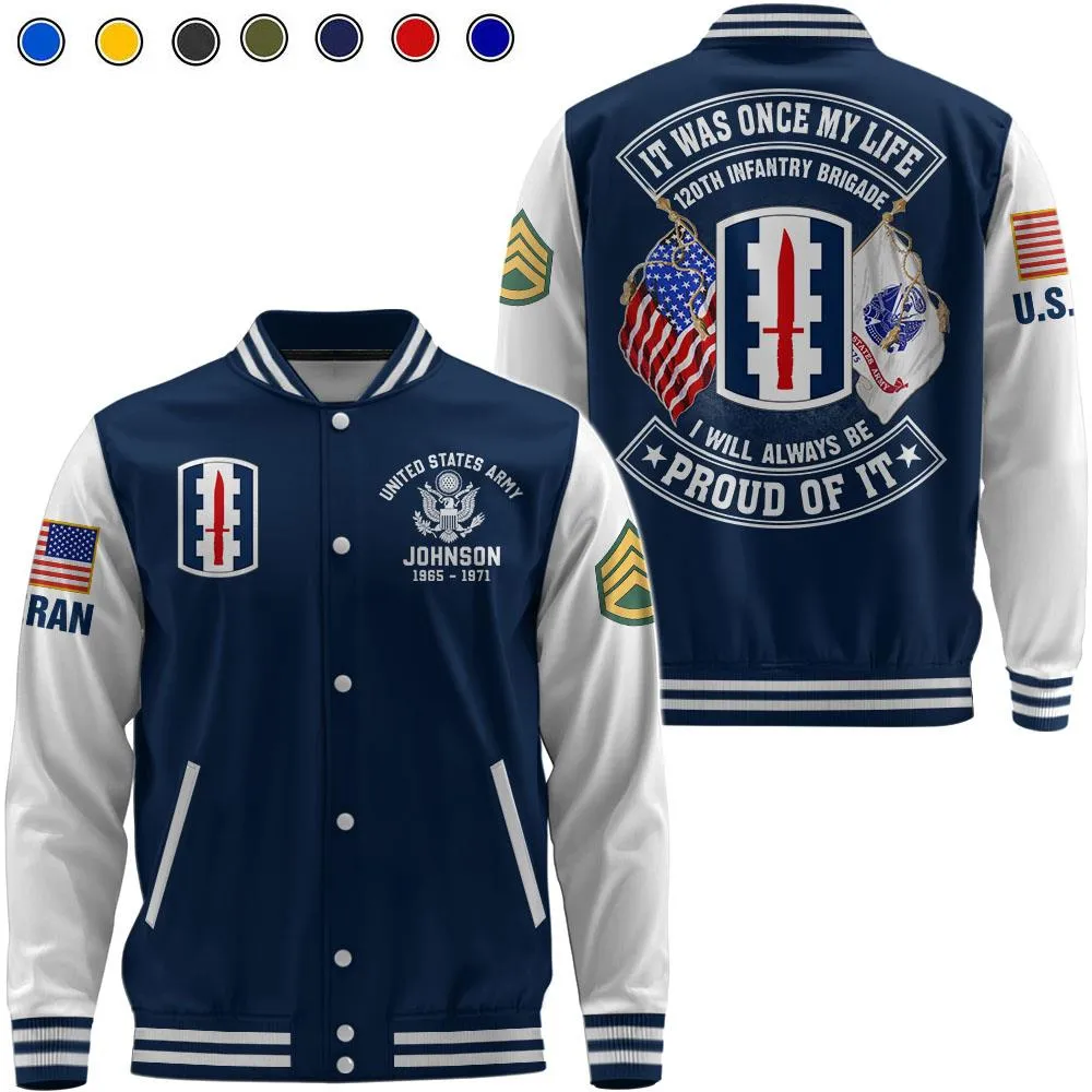 Custom All Branch Military Proudly Served Veteran Baseball Jackets Gift For Veterans K1702