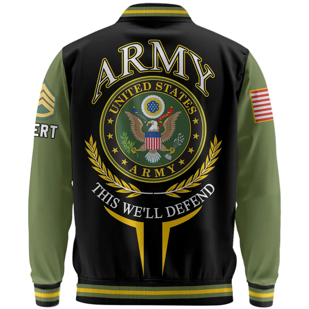 Customized U.S Veteran Proudly Served Baseball Jackets Available All Military Branch Gift For Veterans K1702