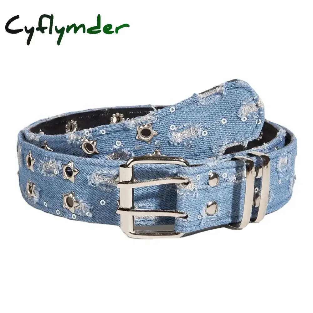 Cyflymder Cottage Vintage Heart Shape Belts Women PU Leather Adjustable Brown Sashes Y2K Grunge Rivet Hollow Out Accessaries