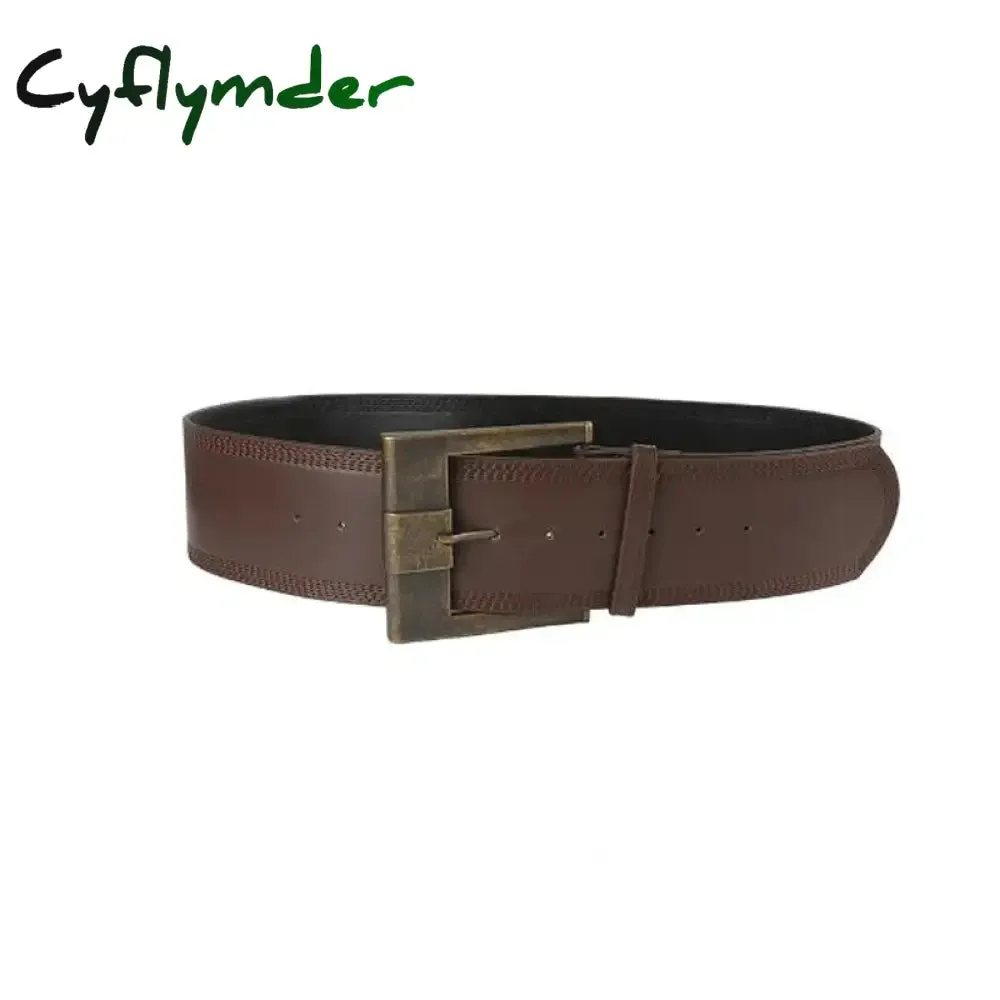 Cyflymder Cottage Vintage Heart Shape Belts Women PU Leather Adjustable Brown Sashes Y2K Grunge Rivet Hollow Out Accessaries