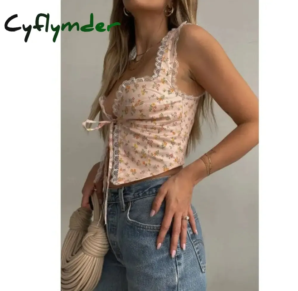 Cyflymder Woman Tshirts Love Print Fungus Edge Sleeveless Tank Top Summer Sexy Slightly Revealing Navel Bottoming T-shirt Y2k Aesthetic