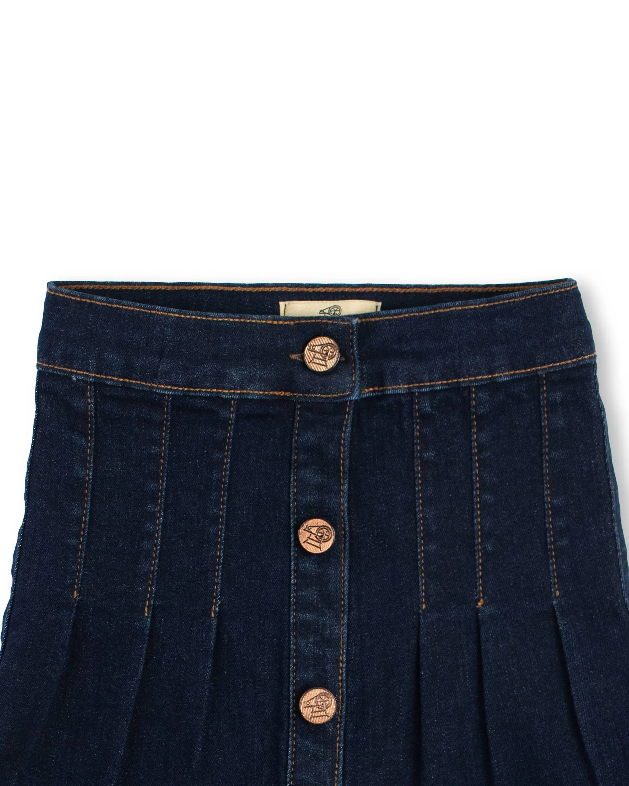 DARK BLUE BUTTON-DOWN SKIRT