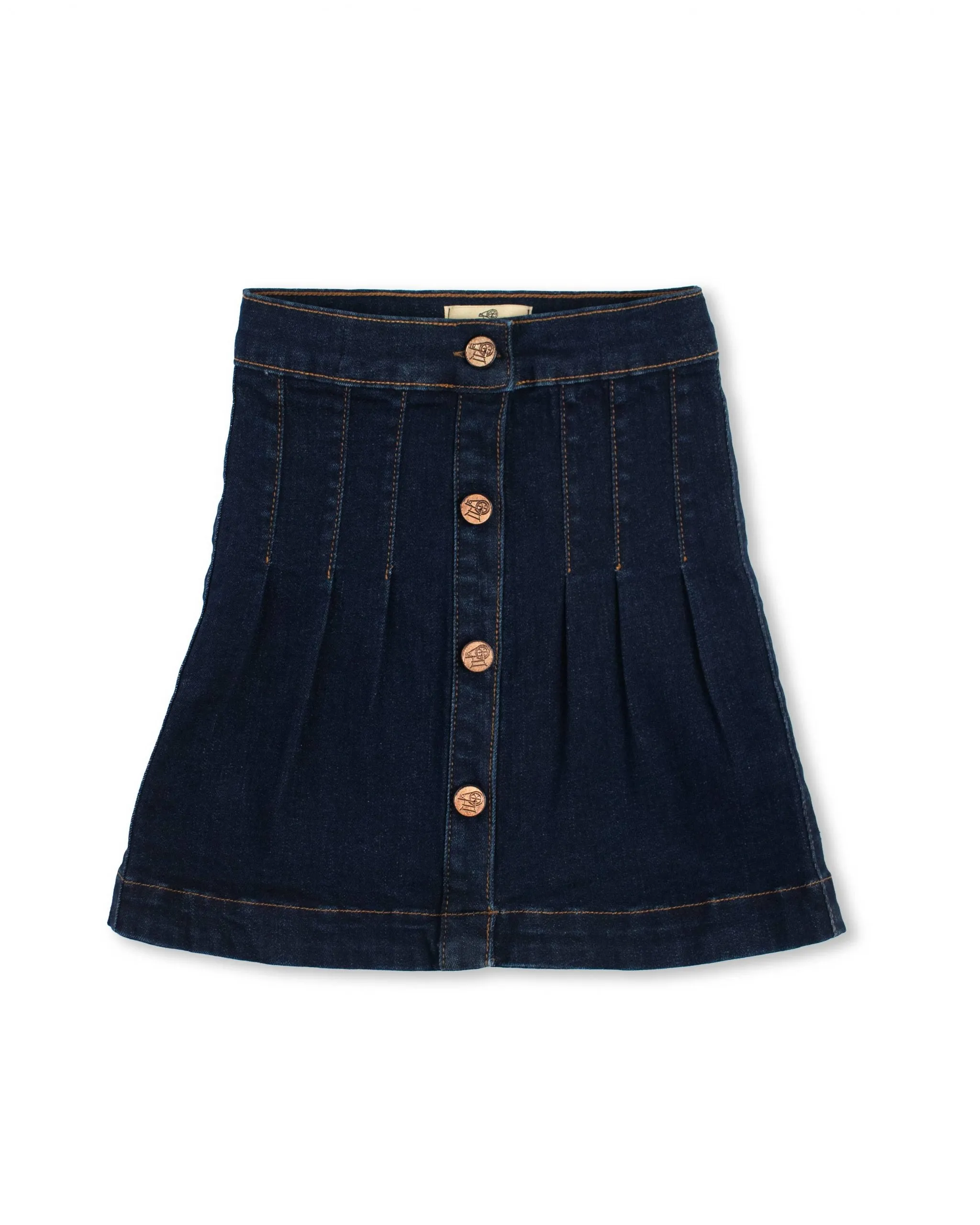 DARK BLUE BUTTON-DOWN SKIRT