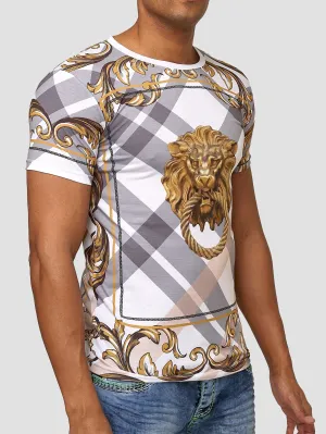 Defa Lion Graphic T-Shirt - White X86