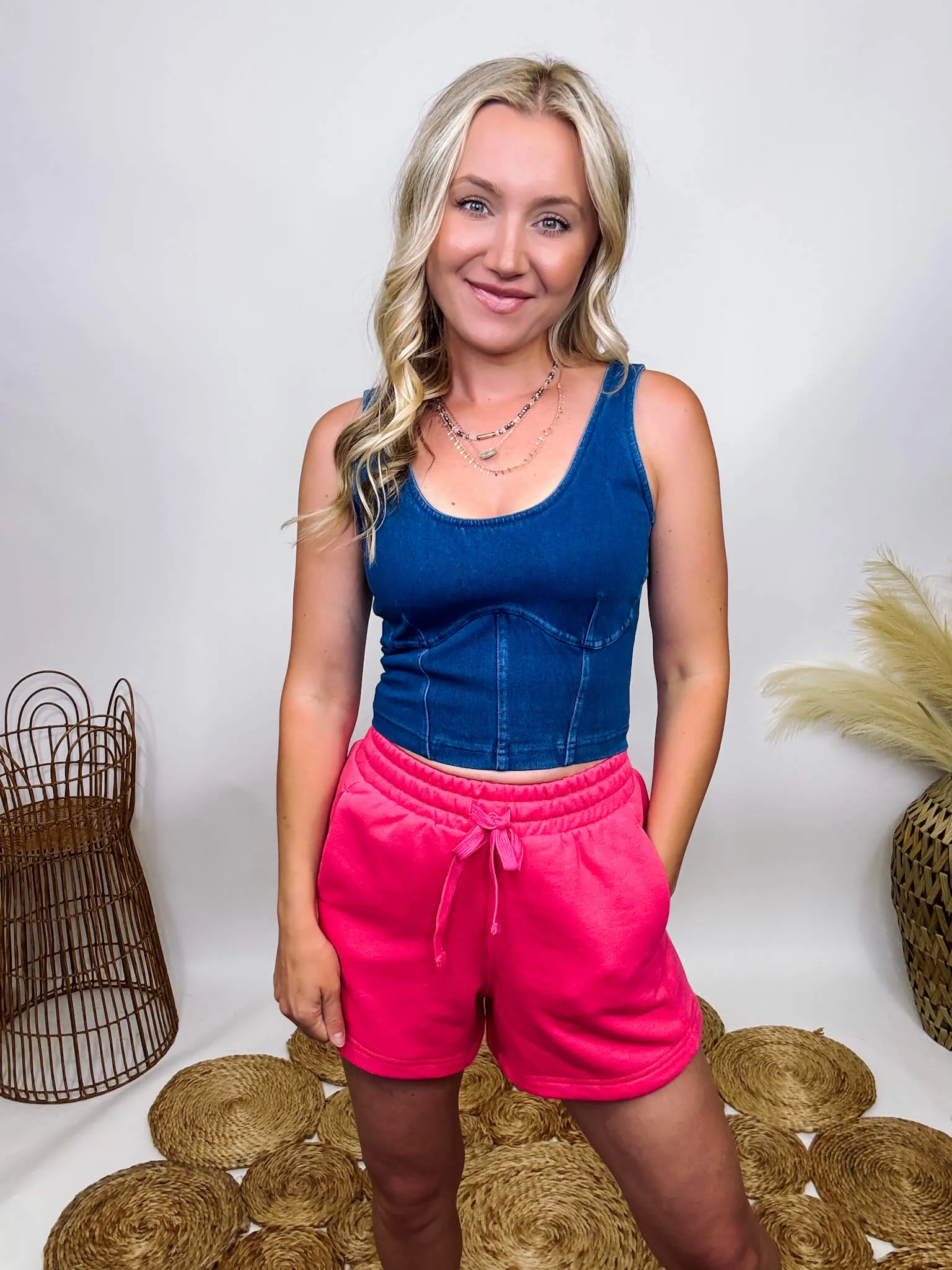 Denim Corset Tank Top