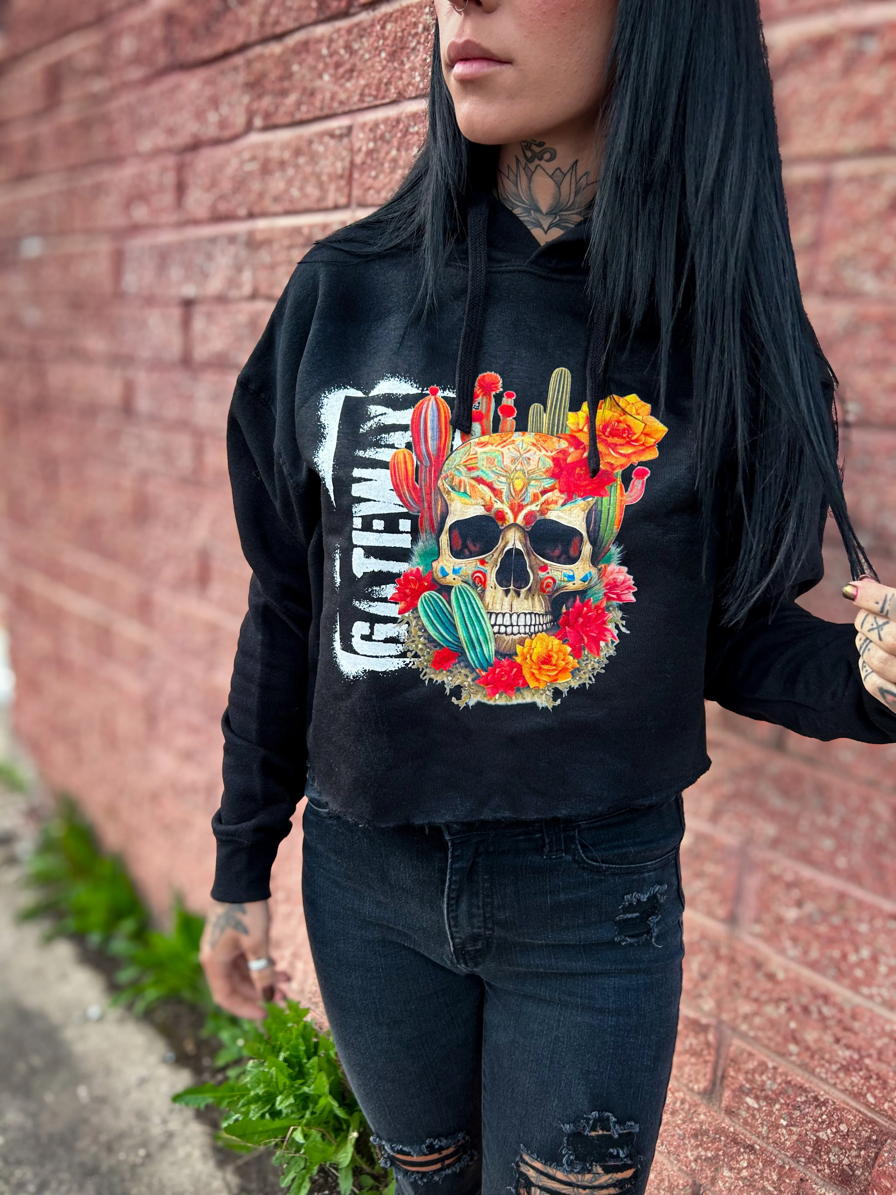 Desert Skull Cropped Hood