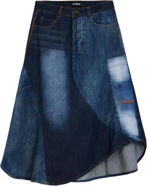 Desigual Women's Patchwork Denim Skirt