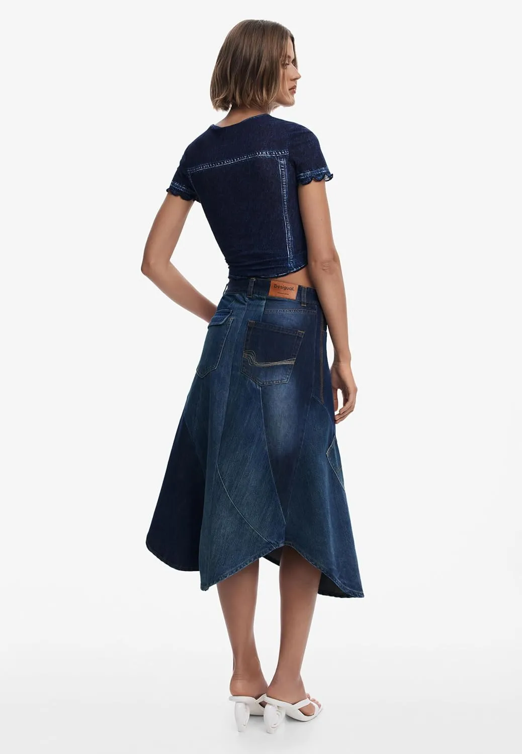 Desigual Women's Patchwork Denim Skirt