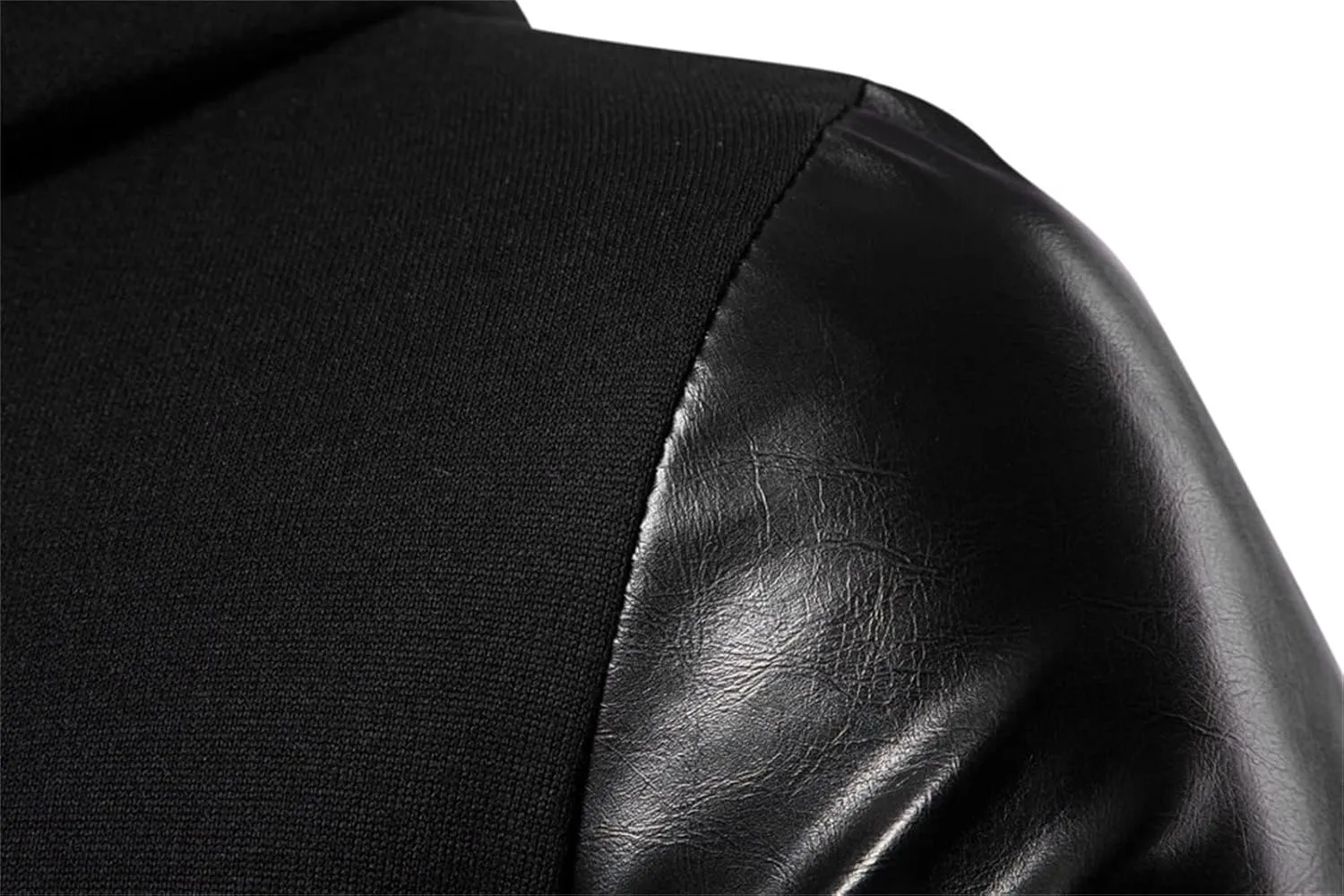 DGHM-JLMY Men Sleeve Patchwork Irregular Hooded Designs Zip-Up Patchwork Irregular Jacket Comfort Lightweight Hooded Sweater