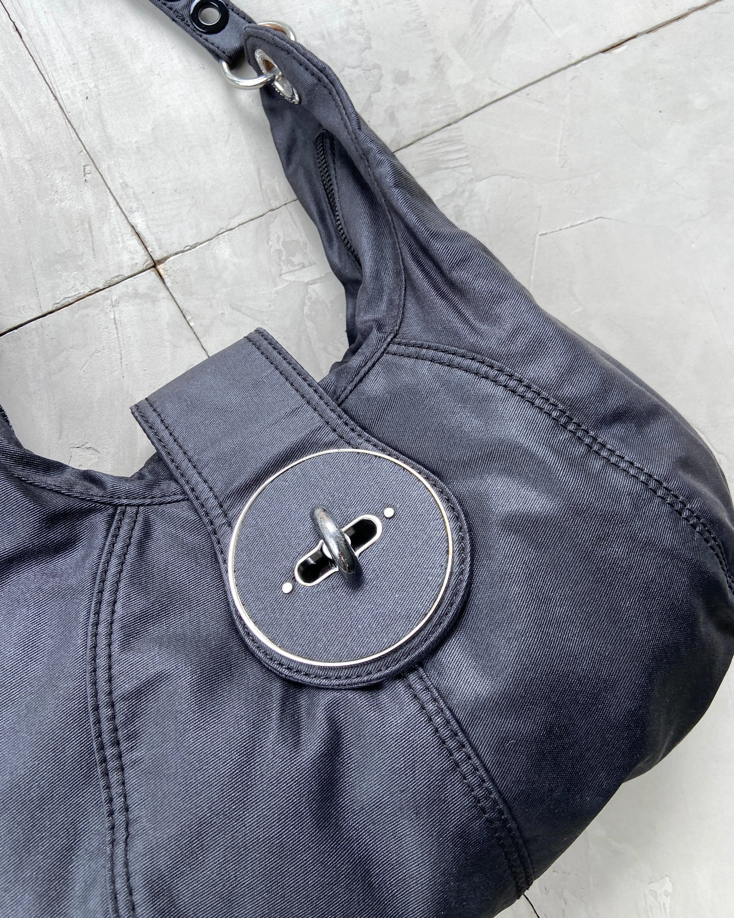DIESEL 2000'S WAXED COTTON SHOULDER BAG