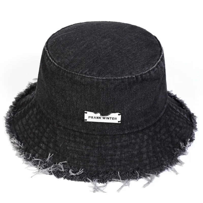 Distressed Denim Bucket Hats for Outdoor Sun Protection