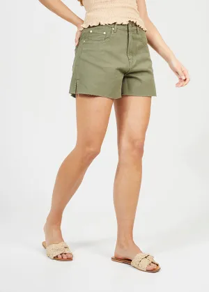 DISTRESSED EFFECT DENIM SHORTS