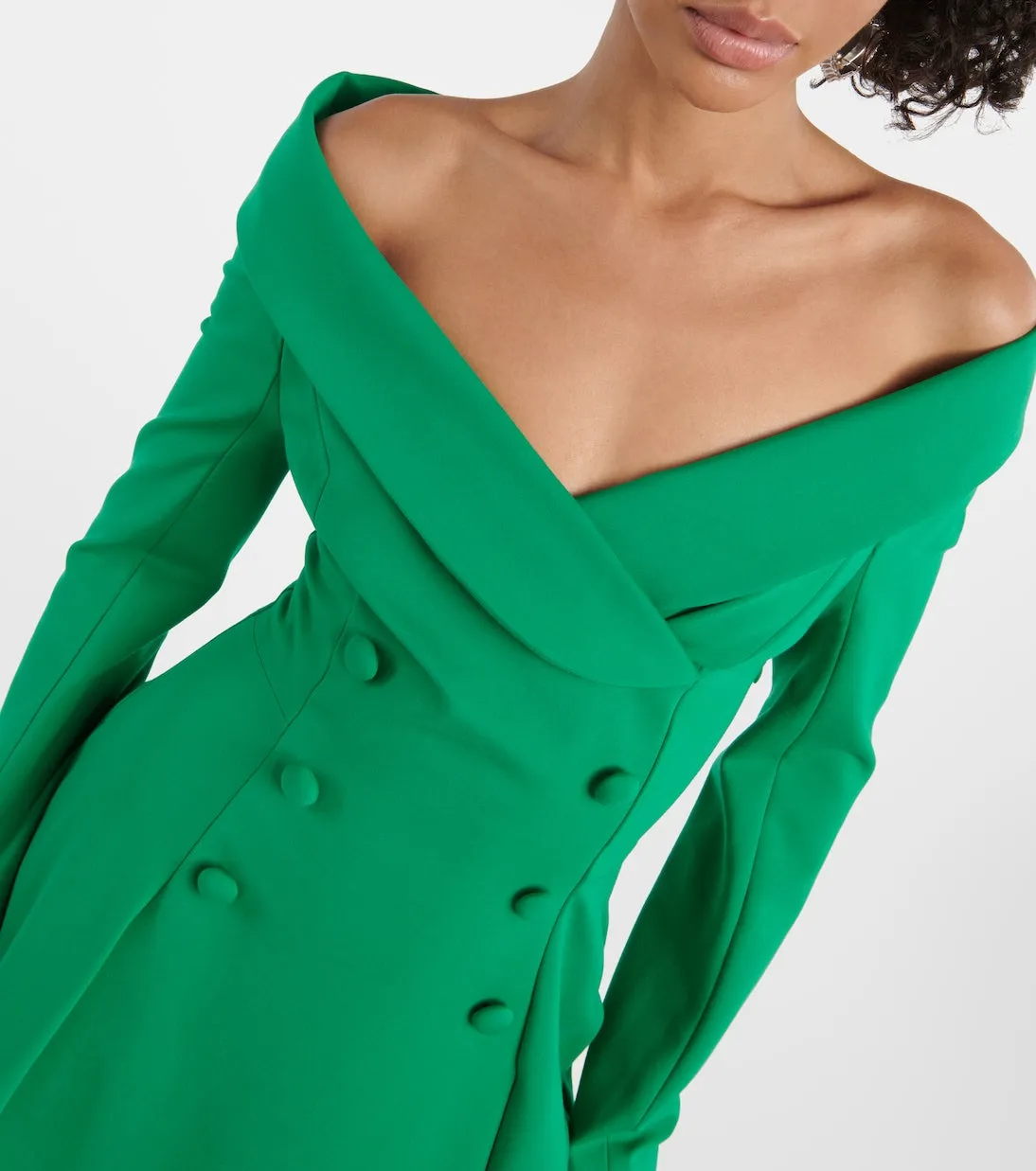 Dorothee Schumacher Off Shoulder Midi Dress, Green