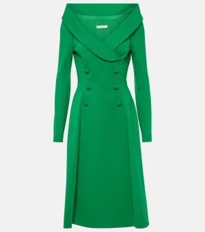 Dorothee Schumacher Off Shoulder Midi Dress, Green