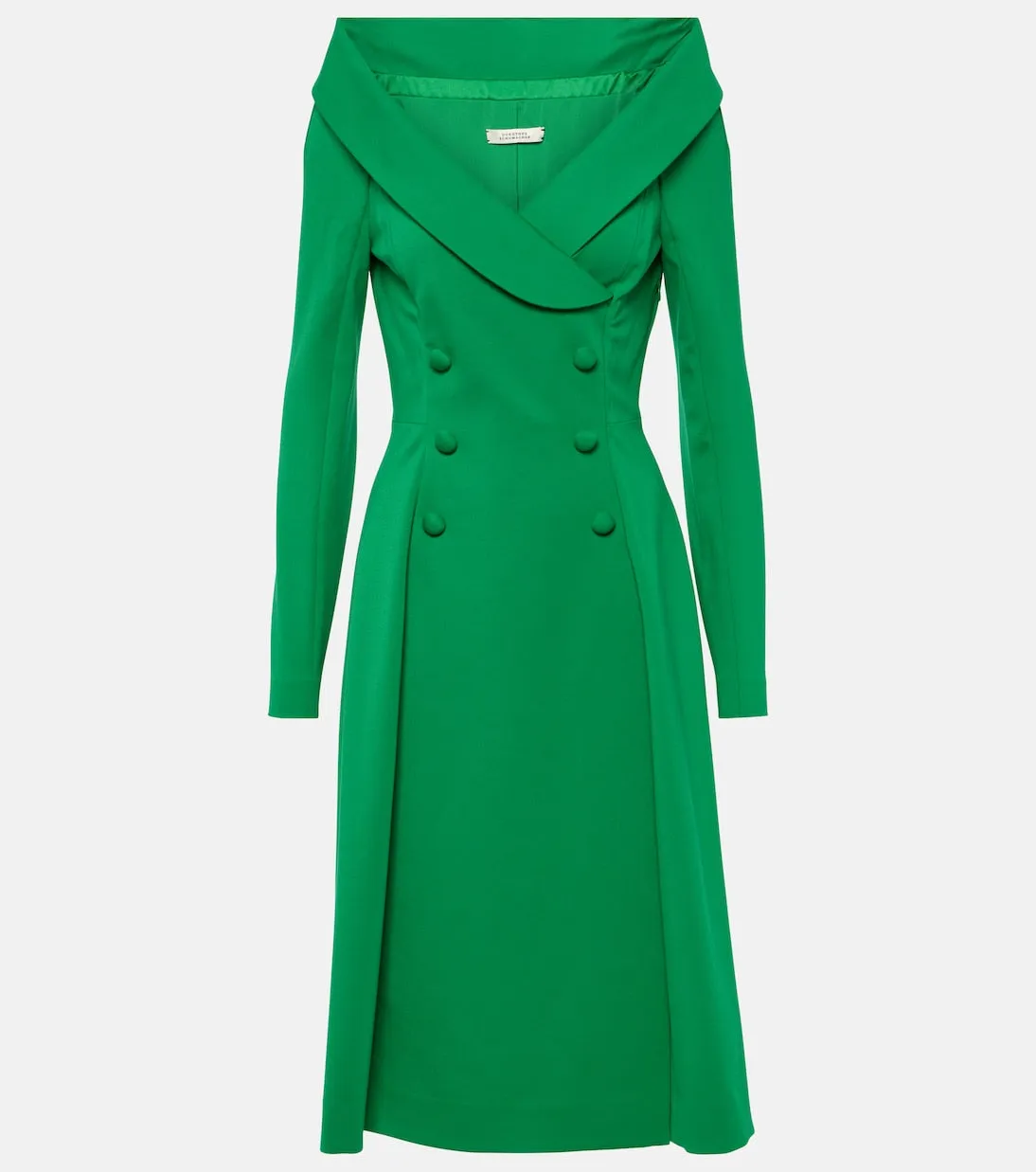 Dorothee Schumacher Off Shoulder Midi Dress, Green