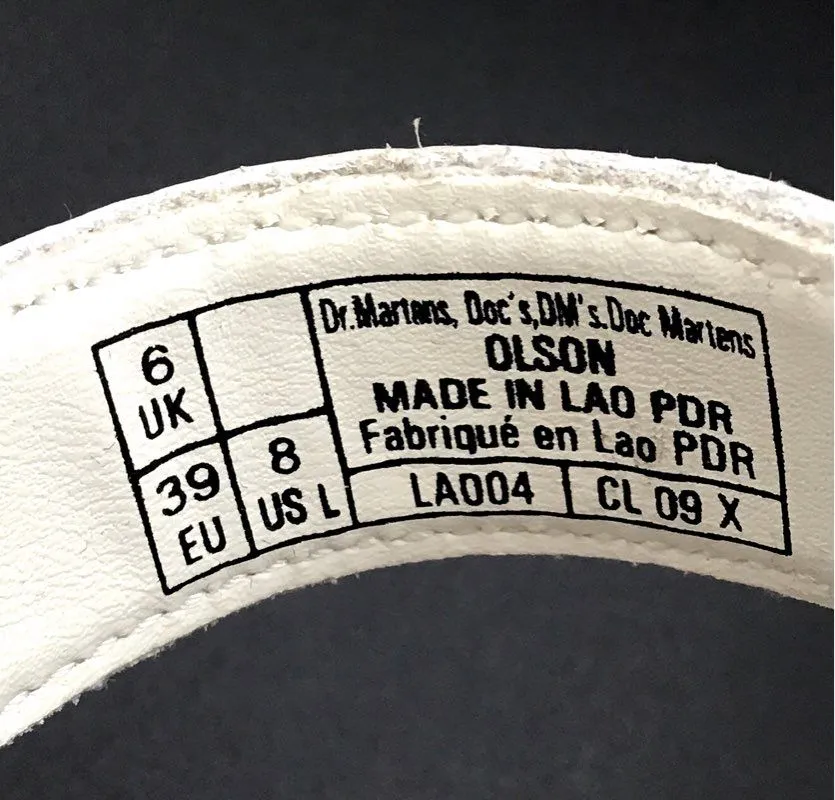 Dr. Martens Women's Olson White Strappy Sandals - Size 8