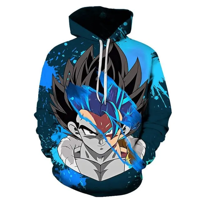 Dragon Ball Z Men's Summer Hoodies 3D Printing Super Saiyan Kid Black Zamasu Vegeta Jiren Dragonball Sweatshirt Hoodie