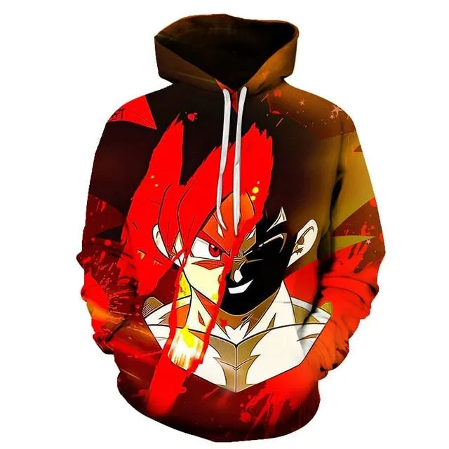 Dragon Ball Z Men's Summer Hoodies 3D Printing Super Saiyan Kid Black Zamasu Vegeta Jiren Dragonball Sweatshirt Hoodie
