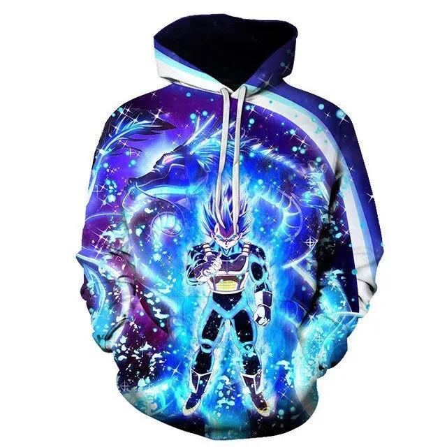 Dragon Ball Z Men's Summer Hoodies 3D Printing Super Saiyan Kid Black Zamasu Vegeta Jiren Dragonball Sweatshirt Hoodie