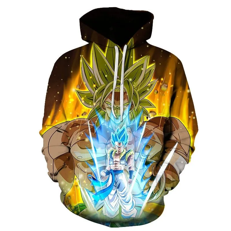 Dragon Ball Z Men's Summer Hoodies 3D Printing Super Saiyan Kid Black Zamasu Vegeta Jiren Dragonball Sweatshirt Hoodie