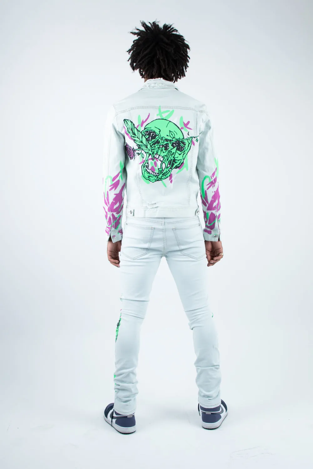 DRAKE PRINTED DENIM JACKET LIGHT