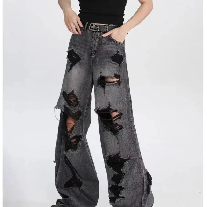 DressBetty - 2024 Korean Streetwear Gyaru Kpop Hippie Baggy Denim Women's Jeans