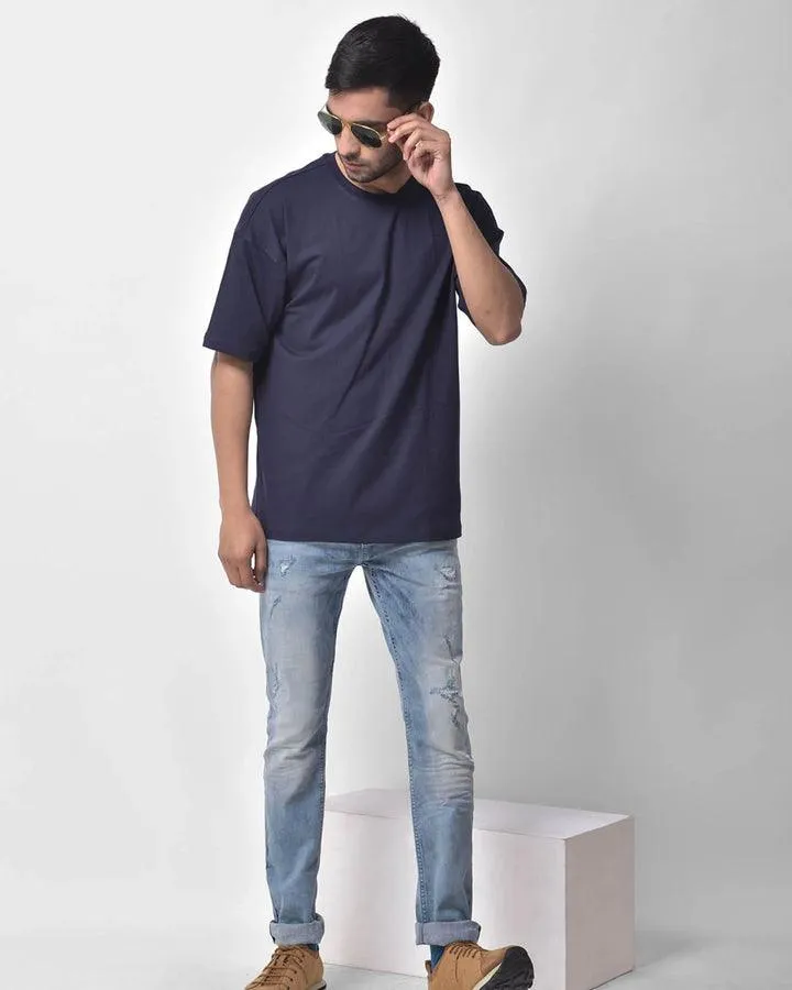 Dropshoulder Tee - Navy Blue