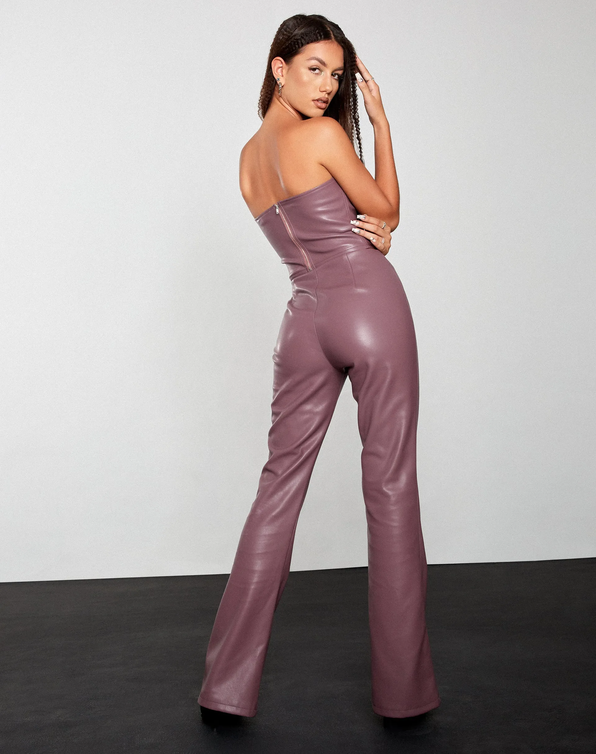 Eara Corset Top in PU Purple
