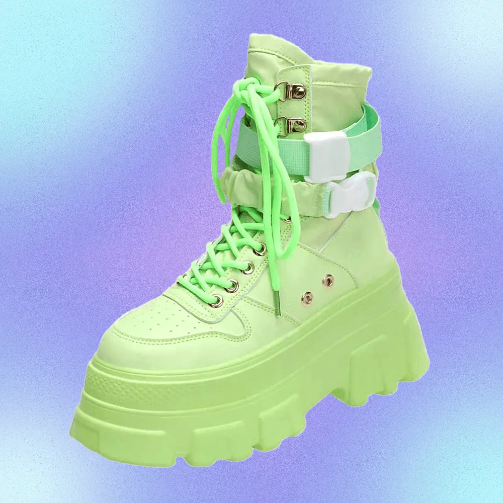 Egirl Shoes Platform Green