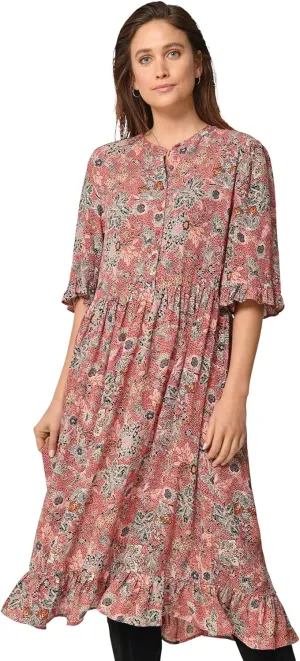 ellos Plus Size Ruffled Empire Dress