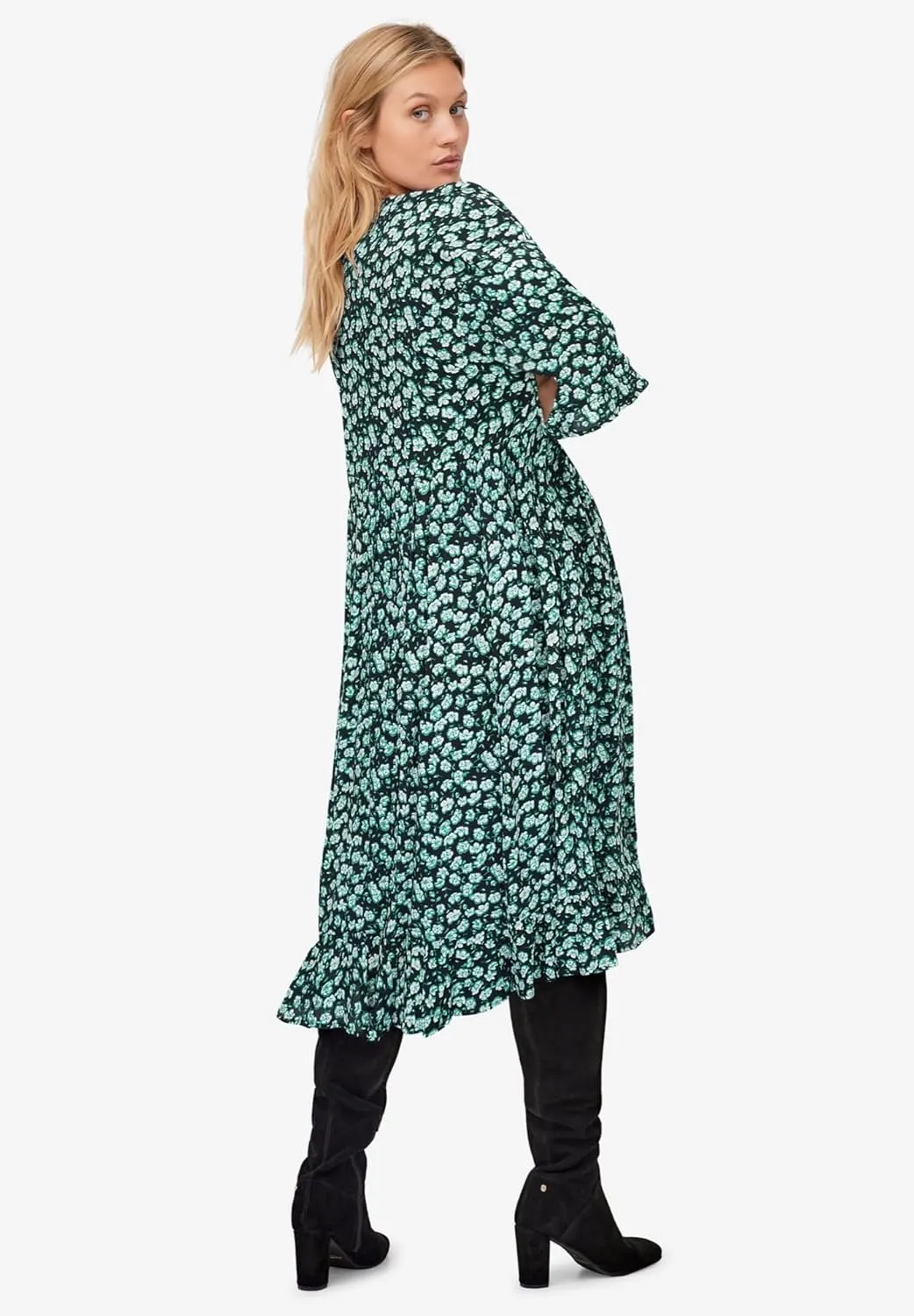 ellos Plus Size Ruffled Empire Dress