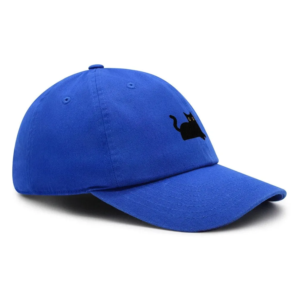 Embroidered Black Cat Baseball Cap