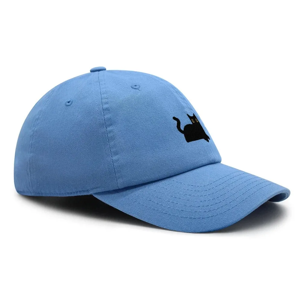 Embroidered Black Cat Baseball Cap