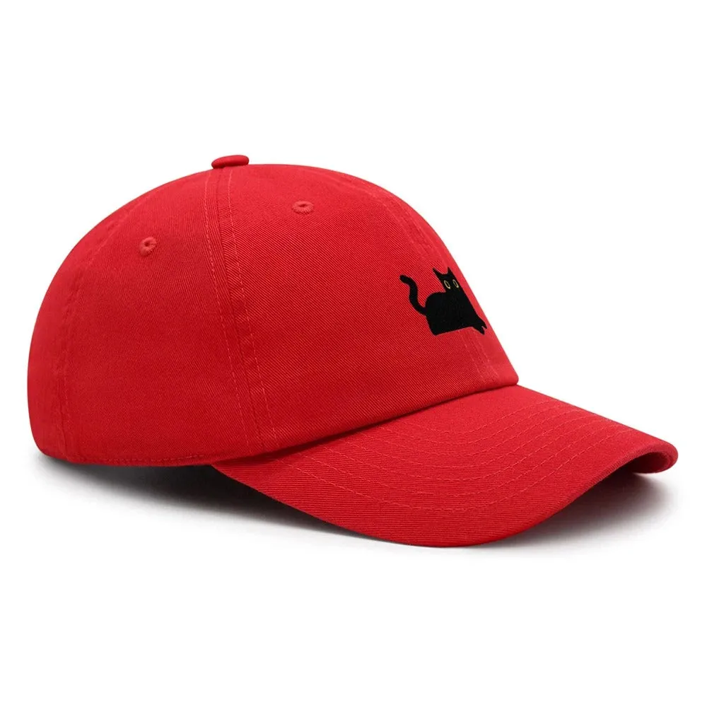 Embroidered Black Cat Baseball Cap
