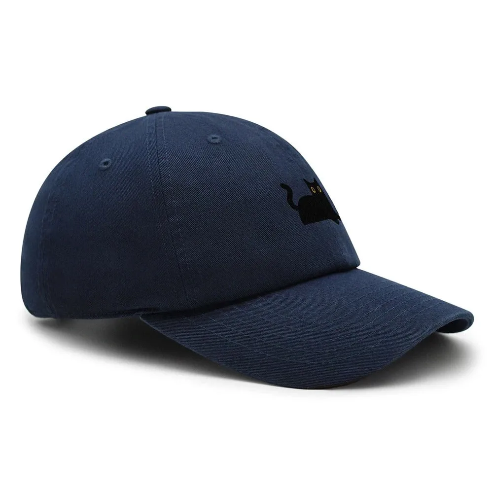 Embroidered Black Cat Baseball Cap