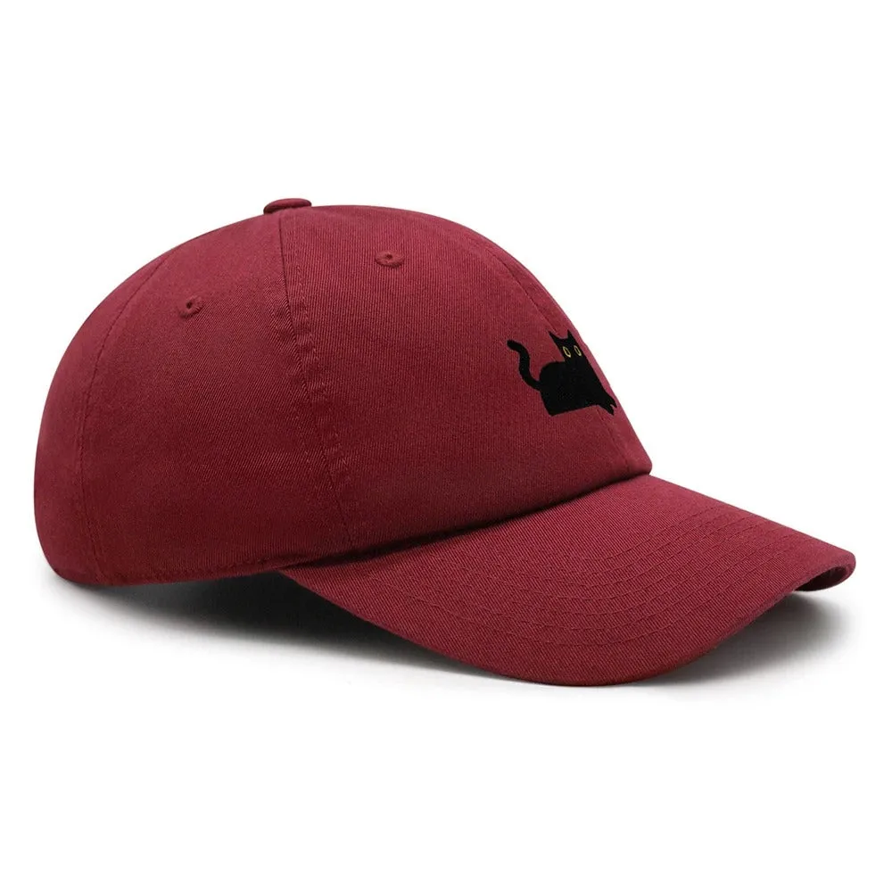 Embroidered Black Cat Baseball Cap