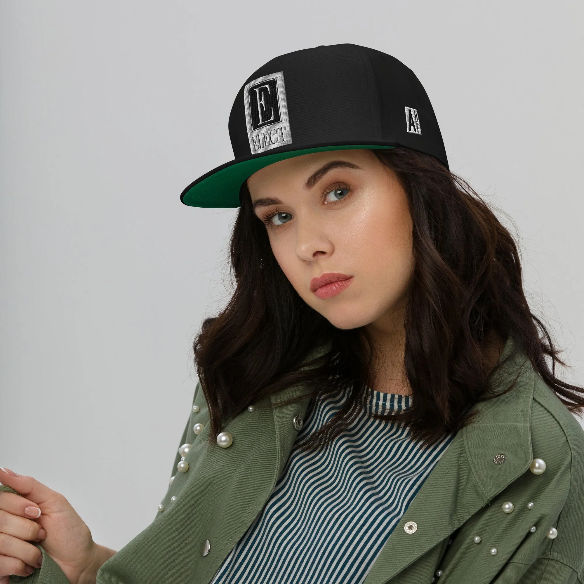Embroidered Flat Bill Snapback Cap Black Streetwear Yupoong The Ascension High Fashion ELECT
