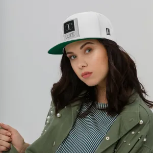 Embroidered Flat Bill Snapback Cap White Streetwear Yuponng The Ascension High Fashion CODE